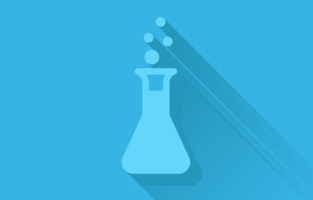 science experiment icon blue
