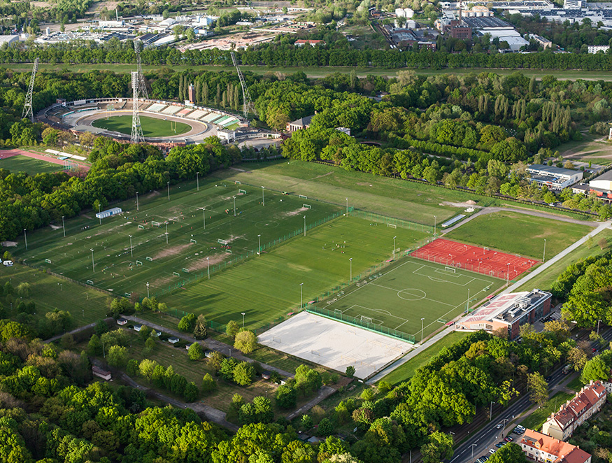 Birdseye view of sports fields