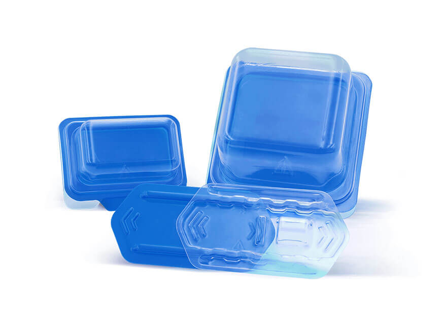 blue plastic formed dental packaging